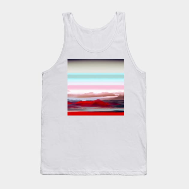 Stylized Strata with Red Mountains Tank Top by DANAROPER